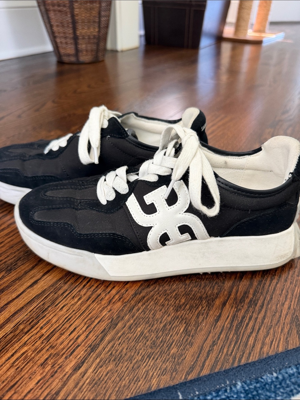 Sam Edelman Black Sneakers with White Trim